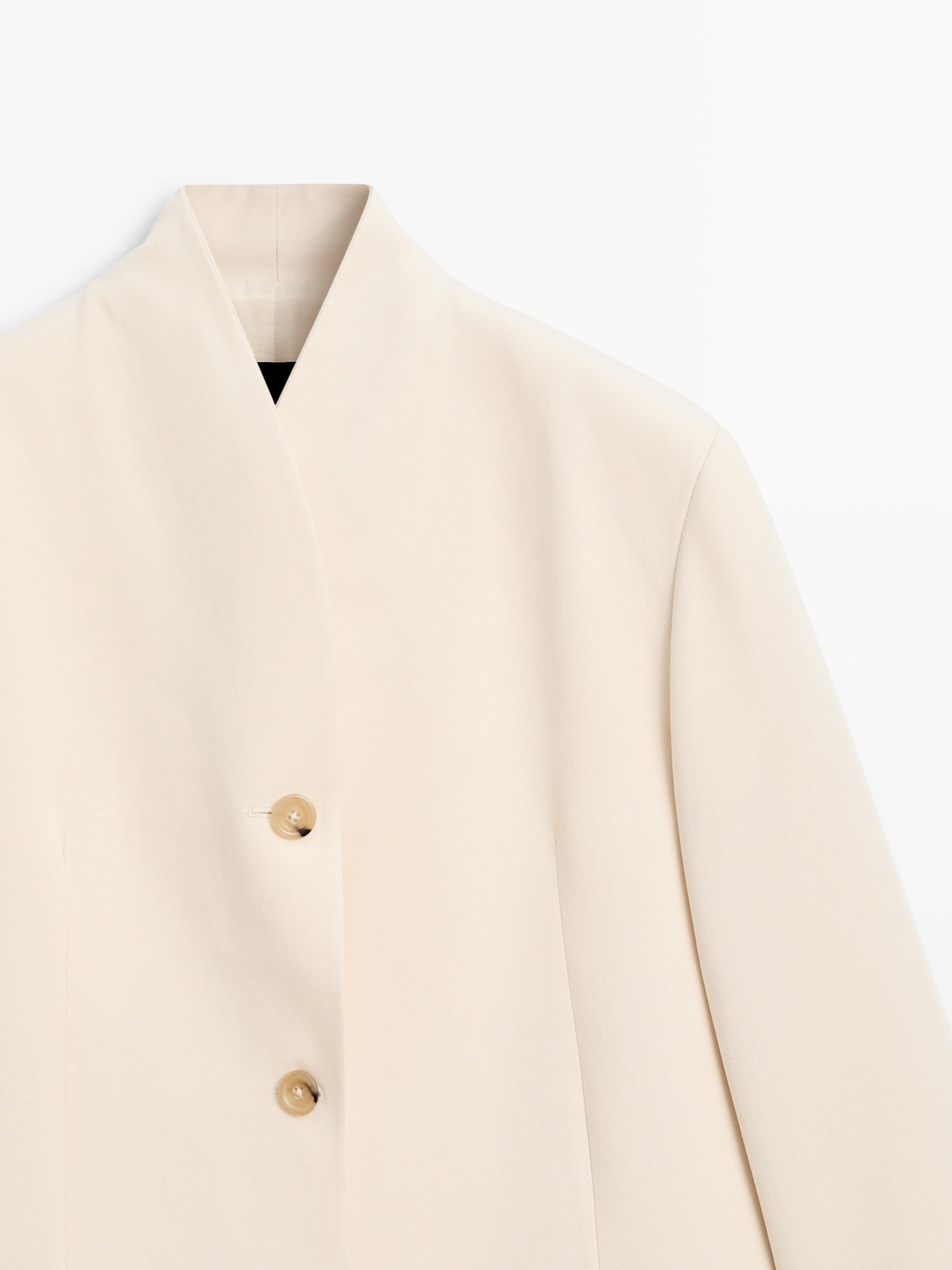 Veste satinée à col montant